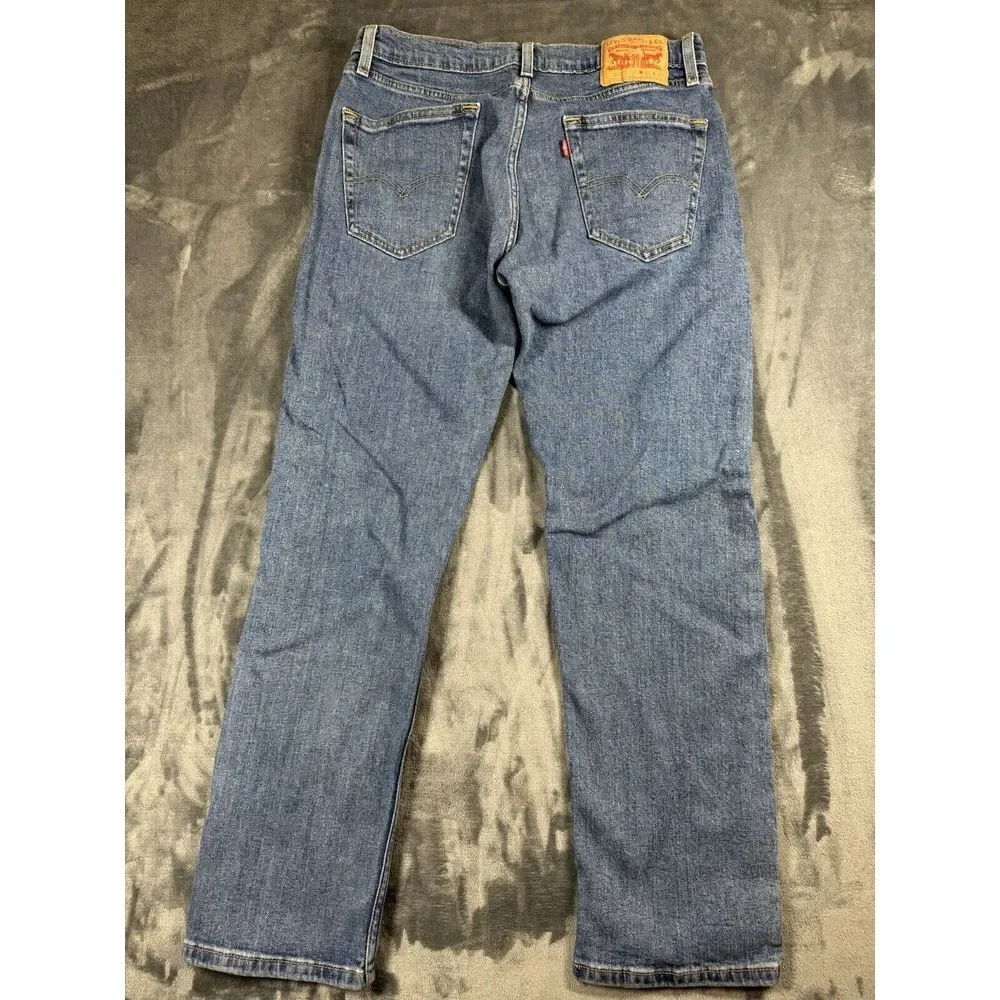 Levi's 505 Regular‎ Straight Fit Jeans Men's 32x30 Blue Medium Wash Distressed - Picture 2 of 10